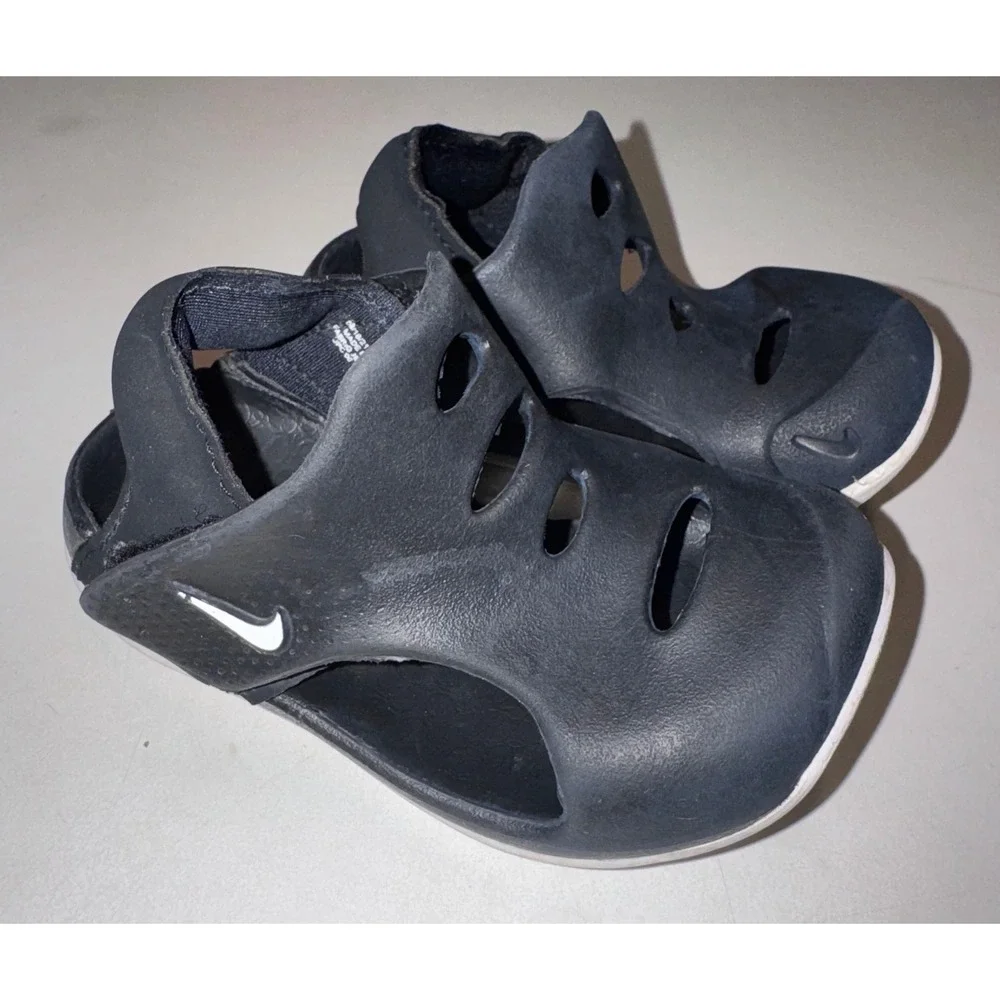 Nike Sunray Protect 2 TD Kids Black White Water Sandals 943827-001 Size 6C